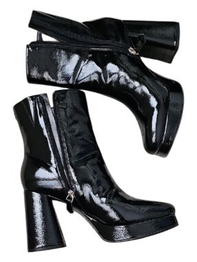 Guess Black Heeled Boots with Glossy Finish